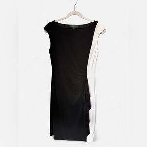 SOLD ❌ Lauren Ralph Lauren Black & White Stretch Sheath Dress Corporate